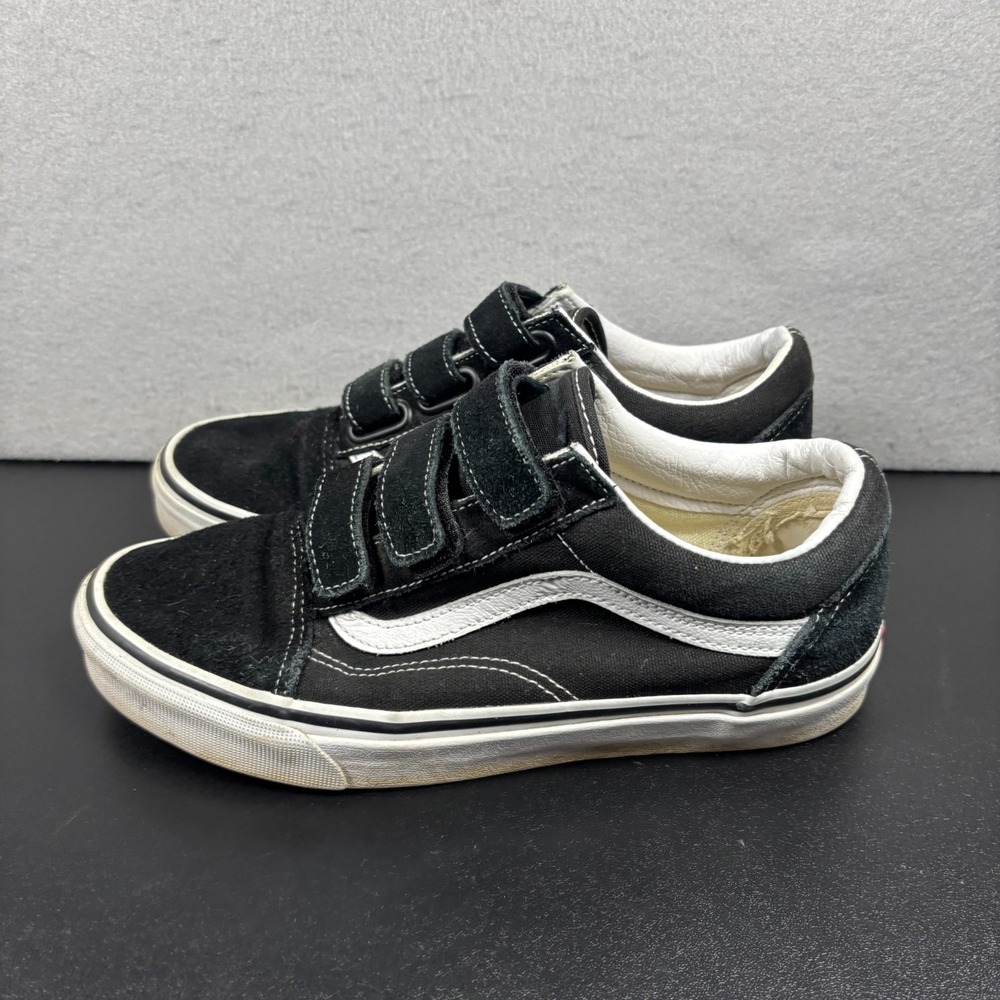 Vans Old Skool V Hook/Loop Straps Black/True White Sneakers Low Top Size M6/W7.5